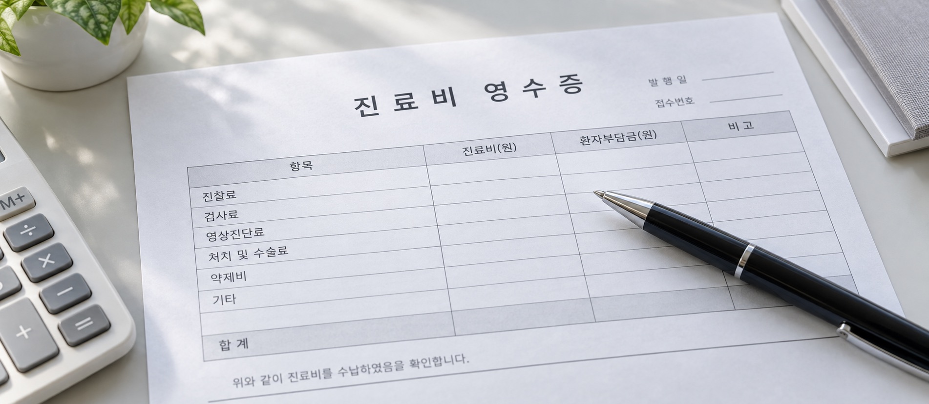 진료비 영수증 예시 이미지